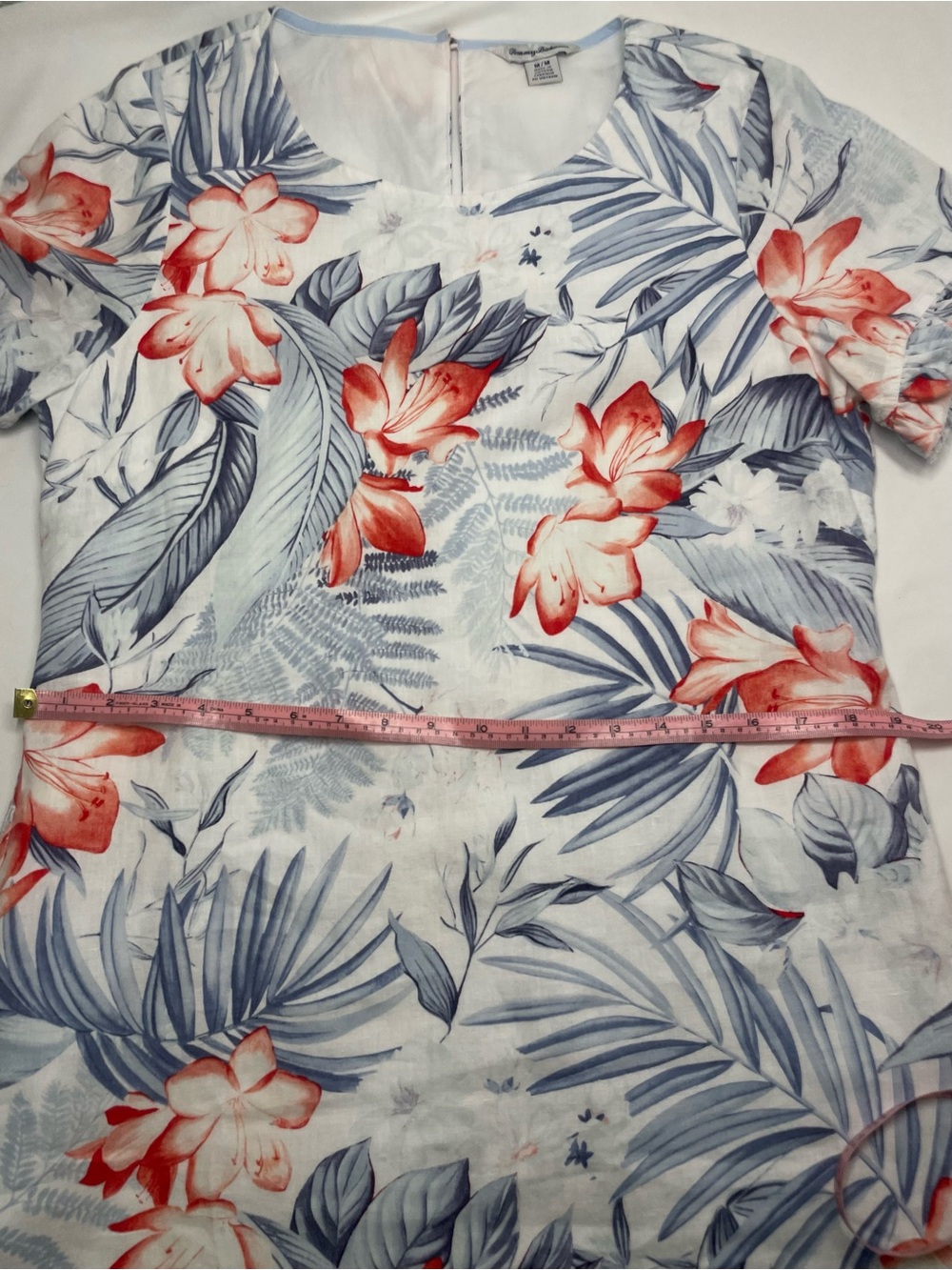 Tommy Bahama 100% Linen Tropical Floral Shift Dress | Medium - Picture 9 of 10